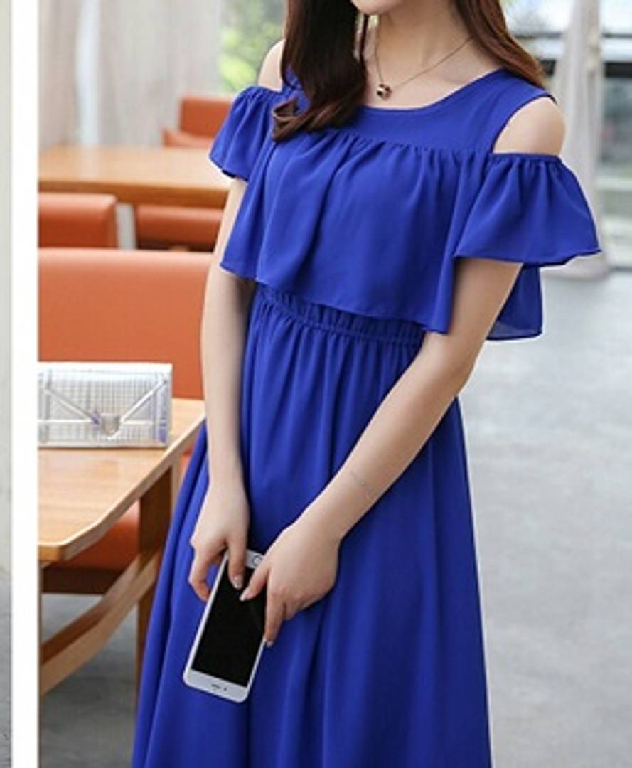 Casual cold shoulder hot sale maxi dress