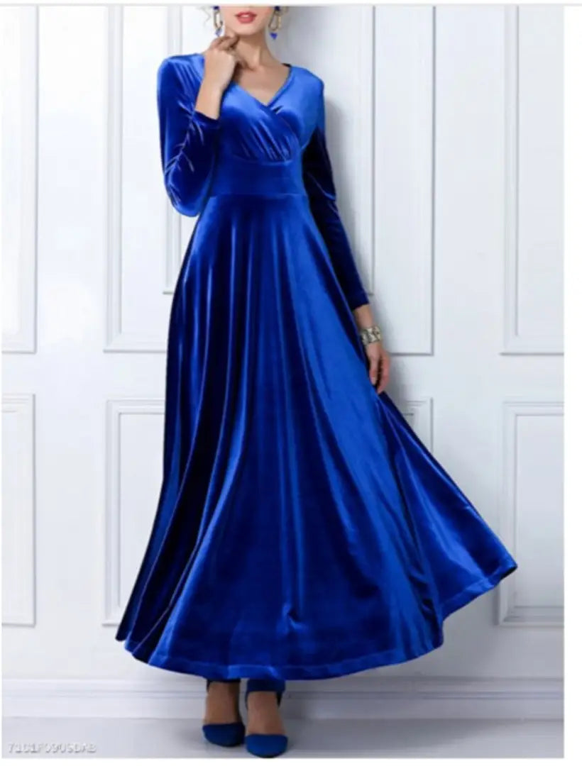 ROYAL BLUE VELVET DRESS  Blue velvet dress, Royal blue velvet