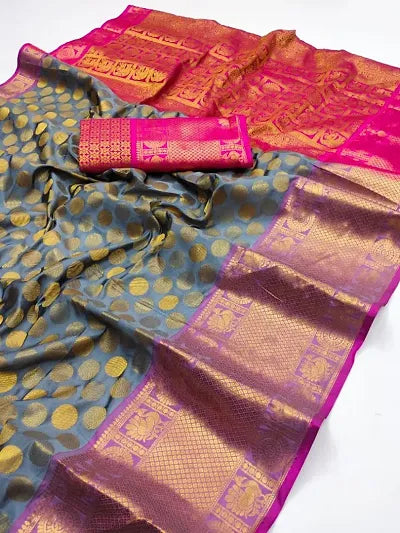 Royal Banarasi Silk Zari Woven Saree with Blouse Piece