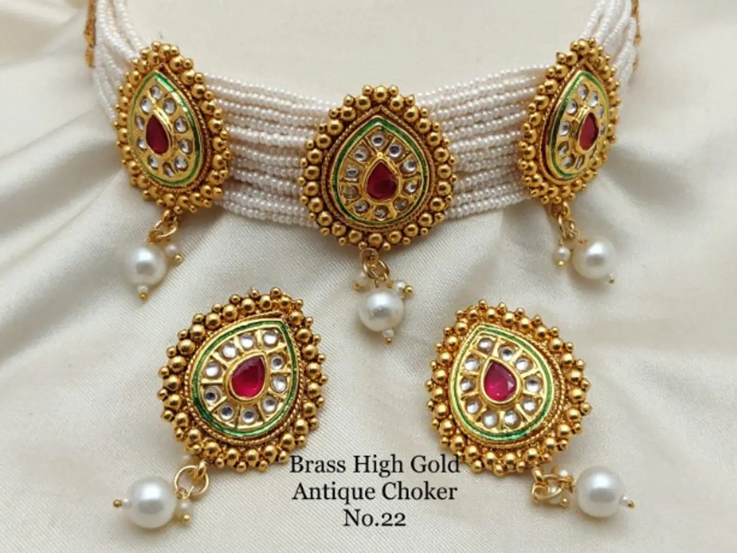 Trendy Brass Choker Jewellery Set