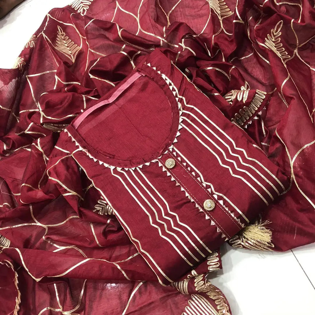 Beautiful Chanderi Silk Salwar Suit Dress Material