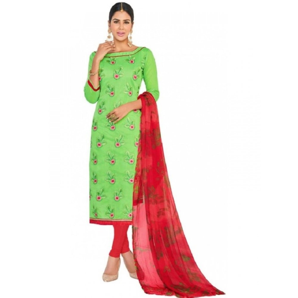 Wonderful Womens Chanderi Regular Unstitched Salwar Suit Dress Material With Dupatta