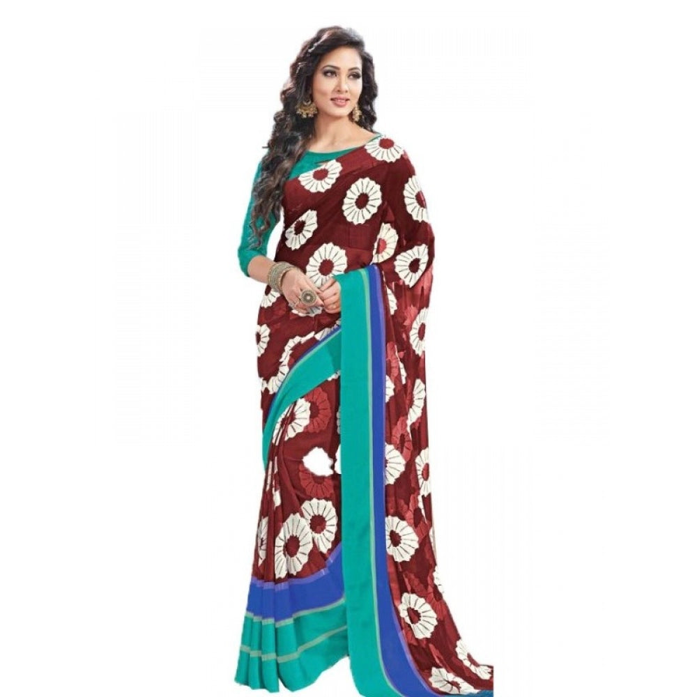 Designer Geogrette Digital Printed Saree with Blouse piece