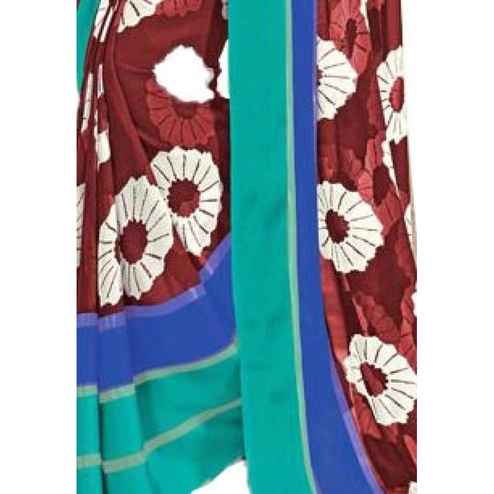 Designer Geogrette Digital Printed Saree with Blouse piece