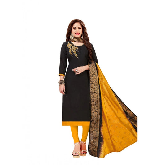 Trendy Slub Cotton Unstitched Salwar Suit Dress Material With Dupatta