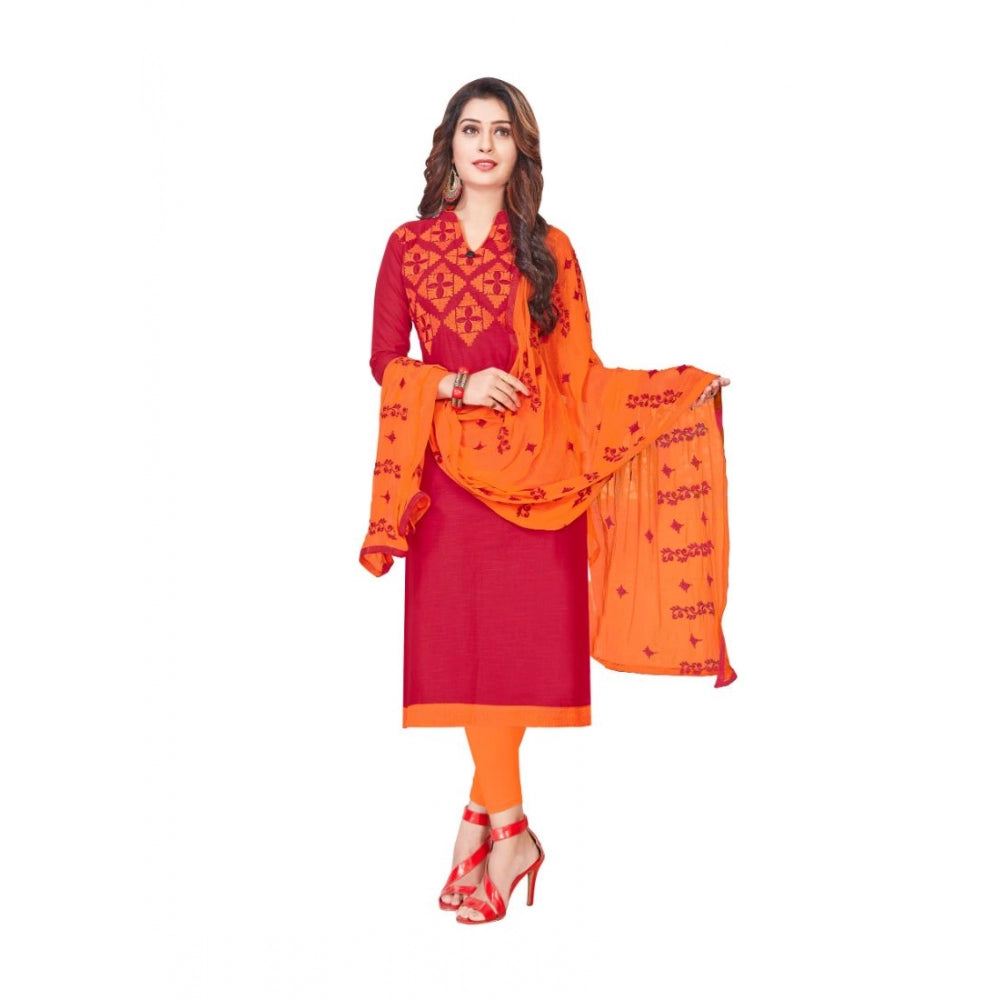 Adorable Slub Cotton Unstitched Salwar Suit Dress Material With Dupatta