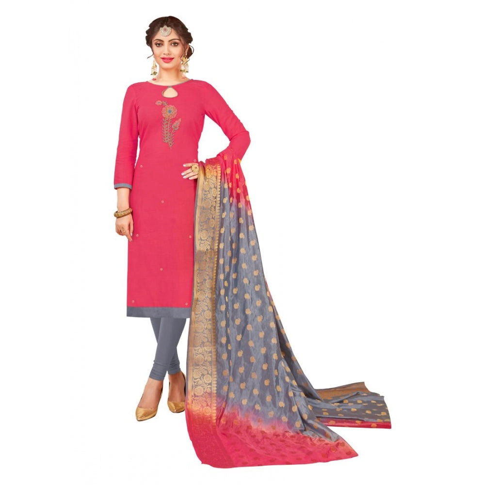 Graceful South Slub Cotton Unstitched Salwar Suit Dress Material With Dupatta