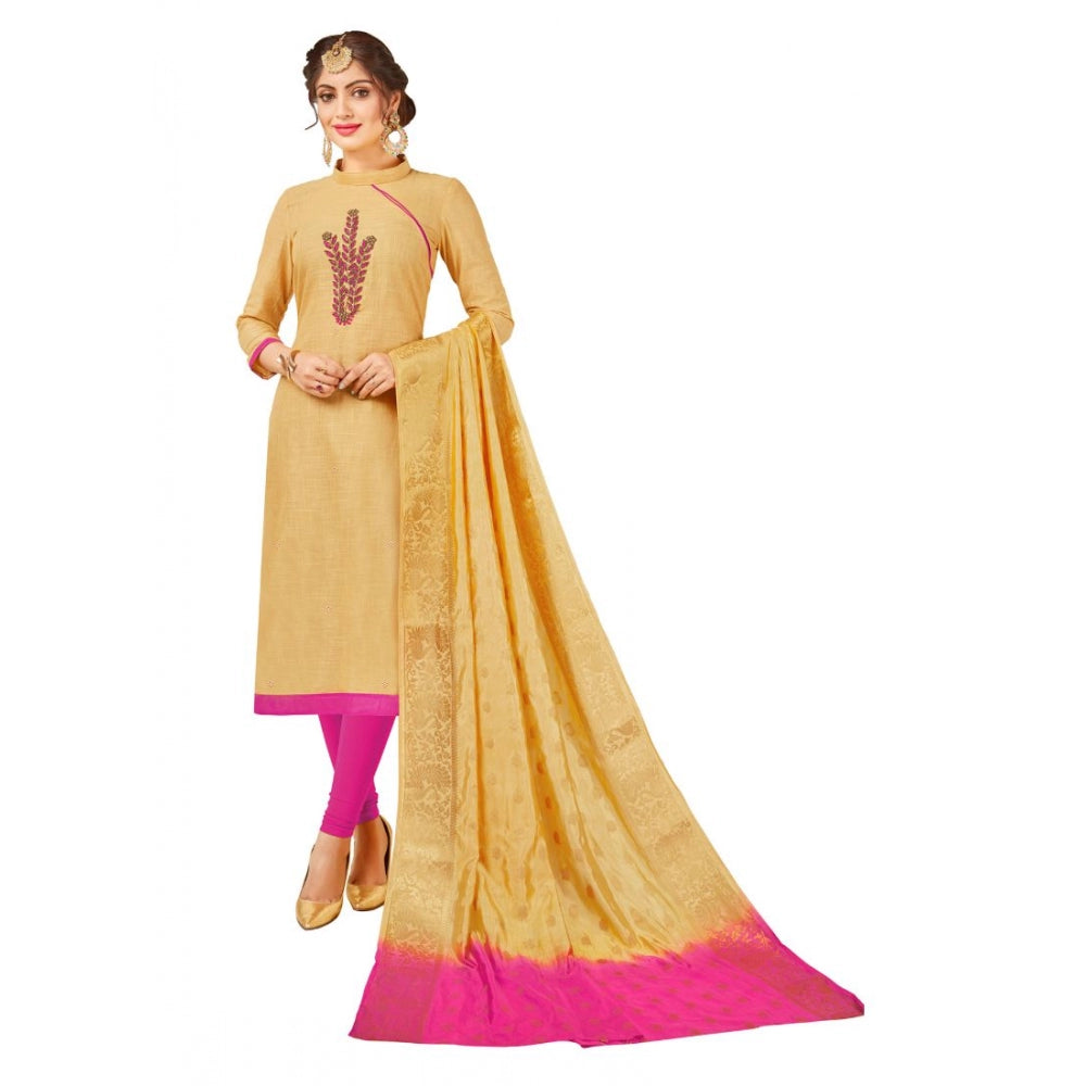 Alluring South Slub Cotton Unstitched Salwar Suit Dress Material With Dupatta