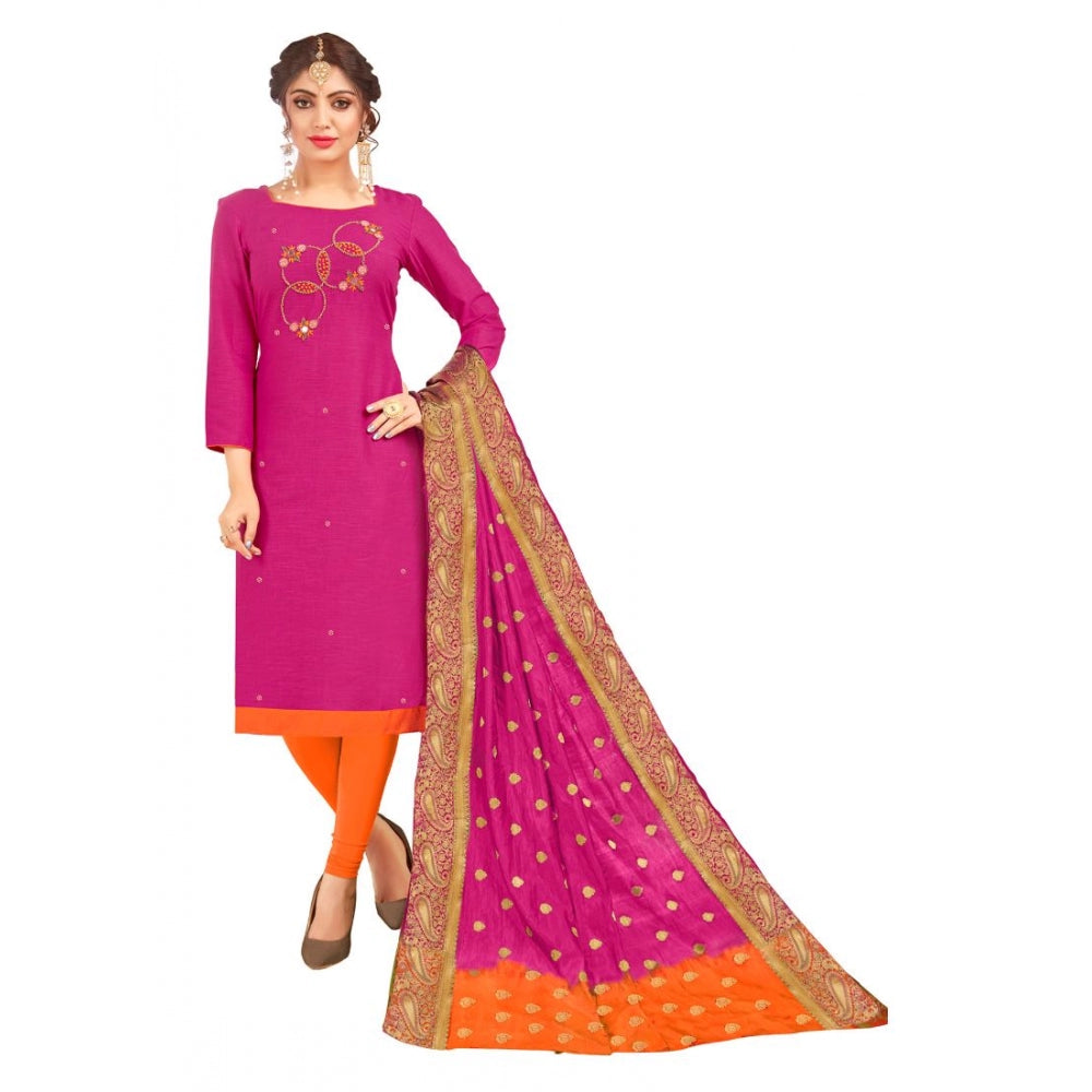 Graceful South Slub Cotton Unstitched Salwar Suit Dress Material With Dupatta