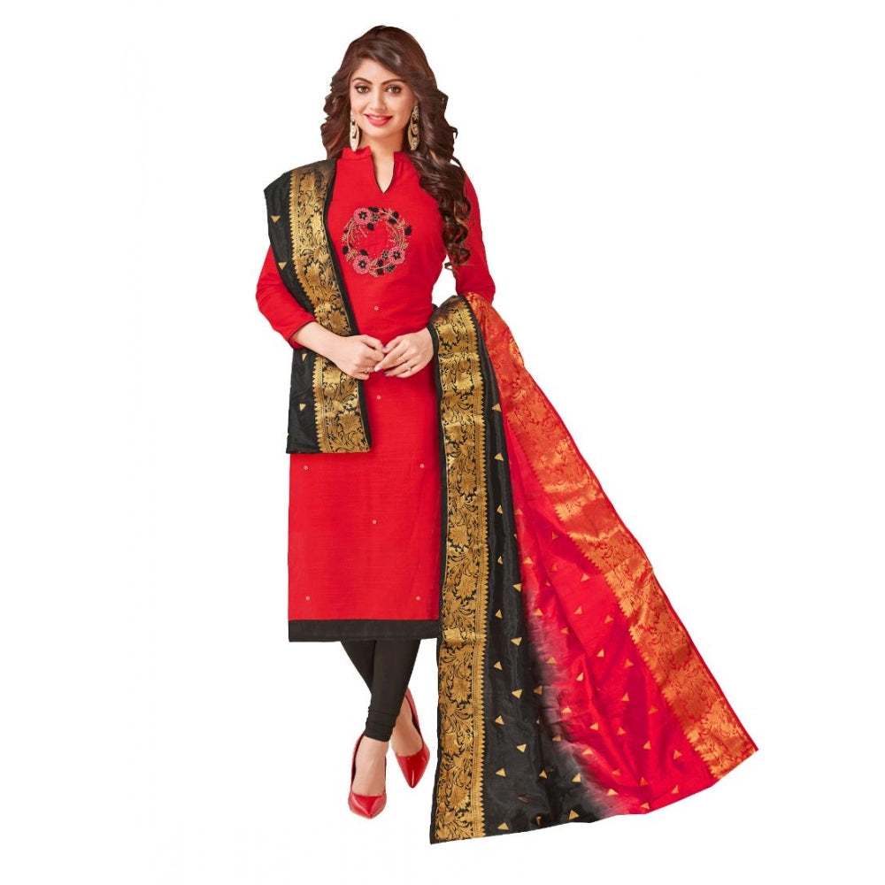 Graceful South Slub Cotton Unstitched Salwar Suit Dress Material With Dupatta