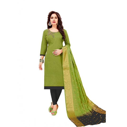 Pretty Slub Cotton Unstitched Salwar Suit Dress Material With Dupatta