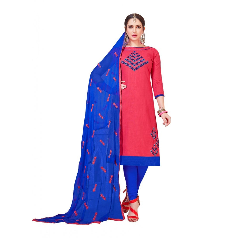 Trendy Slub Cotton Unstitched Salwar Suit Dress Material With Dupatta