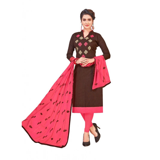 Trendy Slub Cotton Unstitched Salwar Suit Dress Material With Dupatta