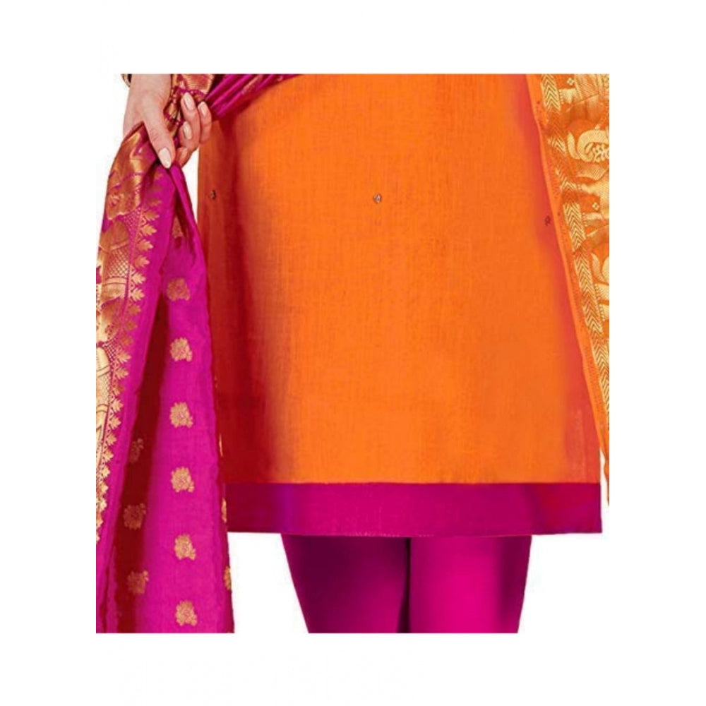 Adorable Slub Cotton Unstitched Salwar Suit Dress Material With Dupatta