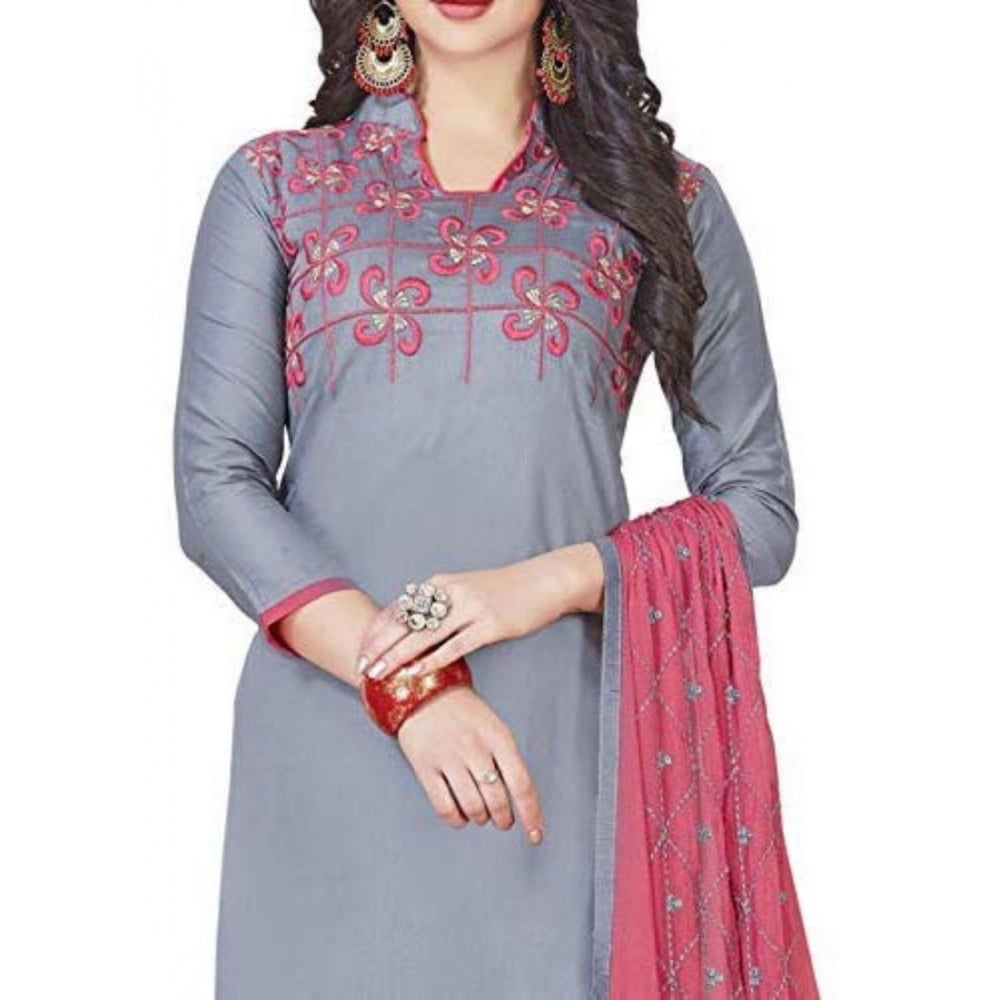 Designer Glaze Cotton Unstitched Salwar Suit Dress Material With Dupatta