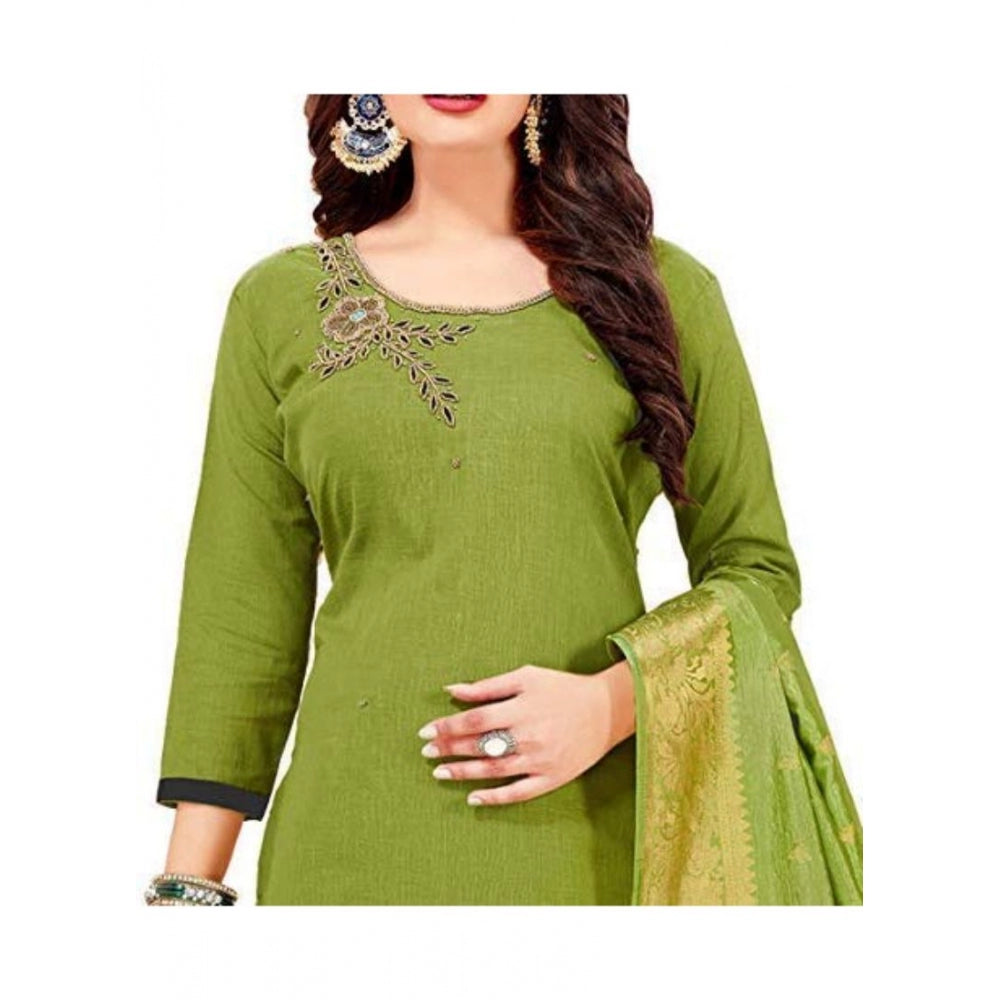 Adorable Slub Cotton Unstitched Salwar Suit Dress Material With Dupatta