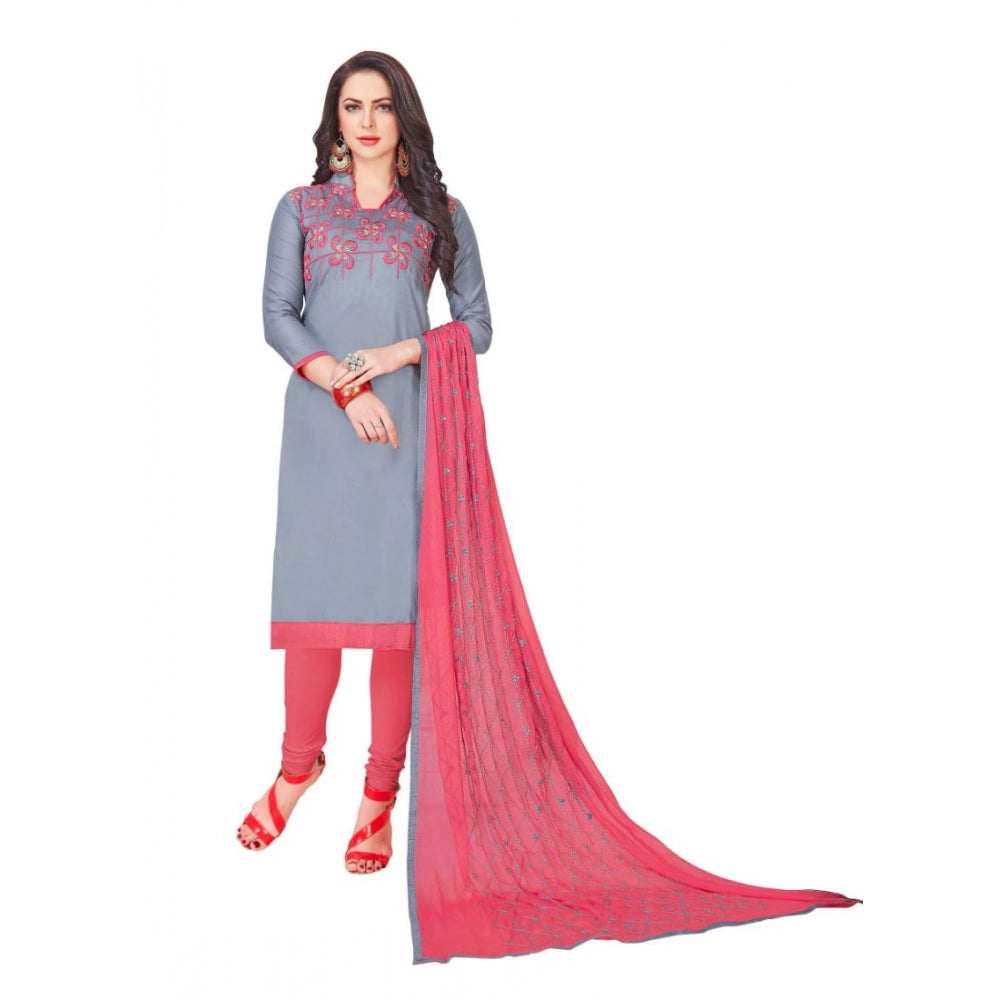 Designer Glaze Cotton Unstitched Salwar Suit Dress Material With Dupatta