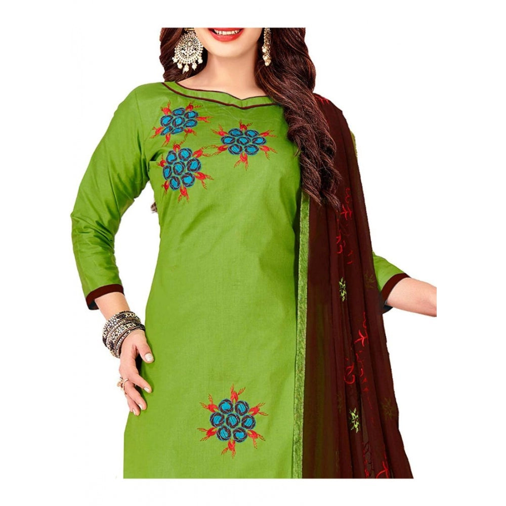 Designer Glaze Cotton Unstitched Salwar Suit Dress Material With Dupatta