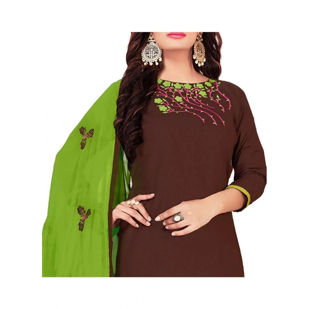 Designer Glaze Cotton Unstitched Salwar Suit Dress Material With Dupatta