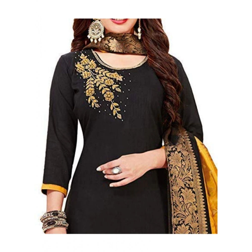 Pretty Slub Cotton Unstitched Salwar Suit Dress Material With Dupatta