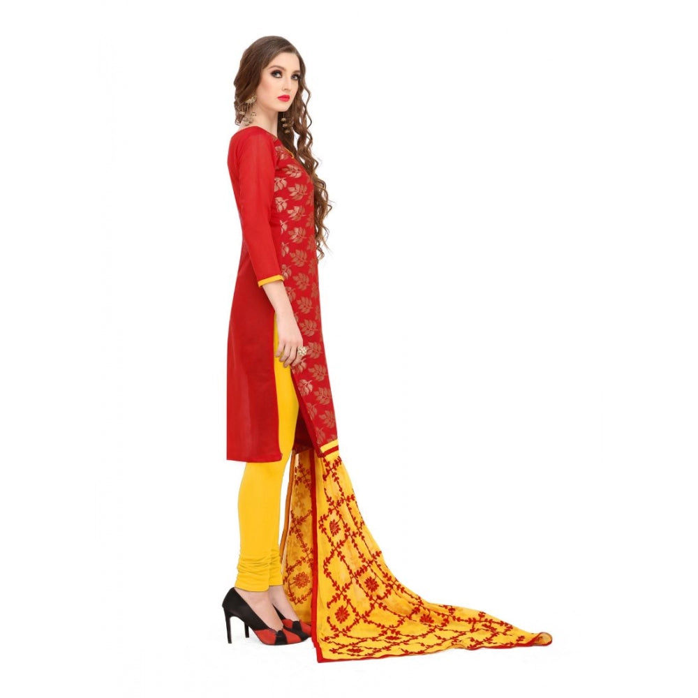 Classy Banarasi Jacquard Unstitched Salwar Suit Dress Material With Dupatta