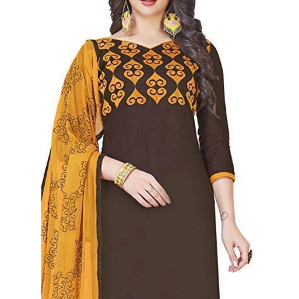 Designer Glaze Cotton Unstitched Salwar Suit Dress Material With Dupatta