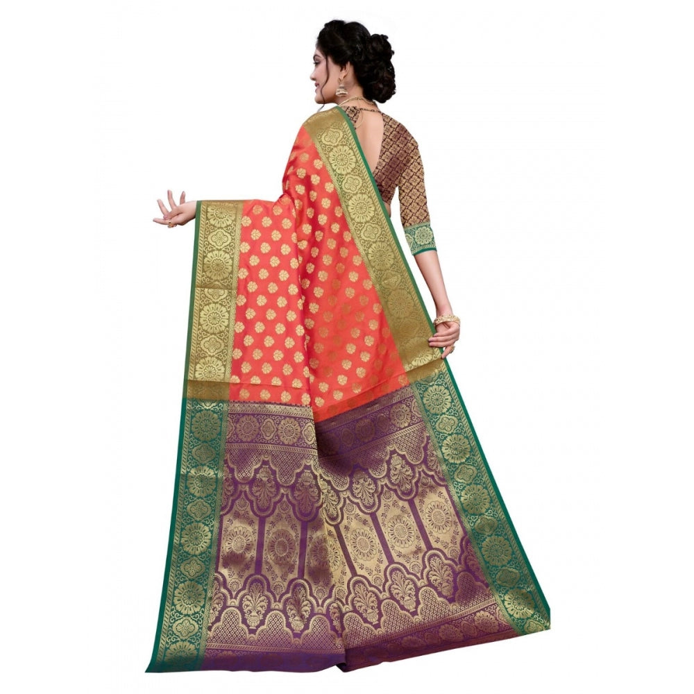 Wonderful Sana Silk Jacquard Saree With Blouse piece