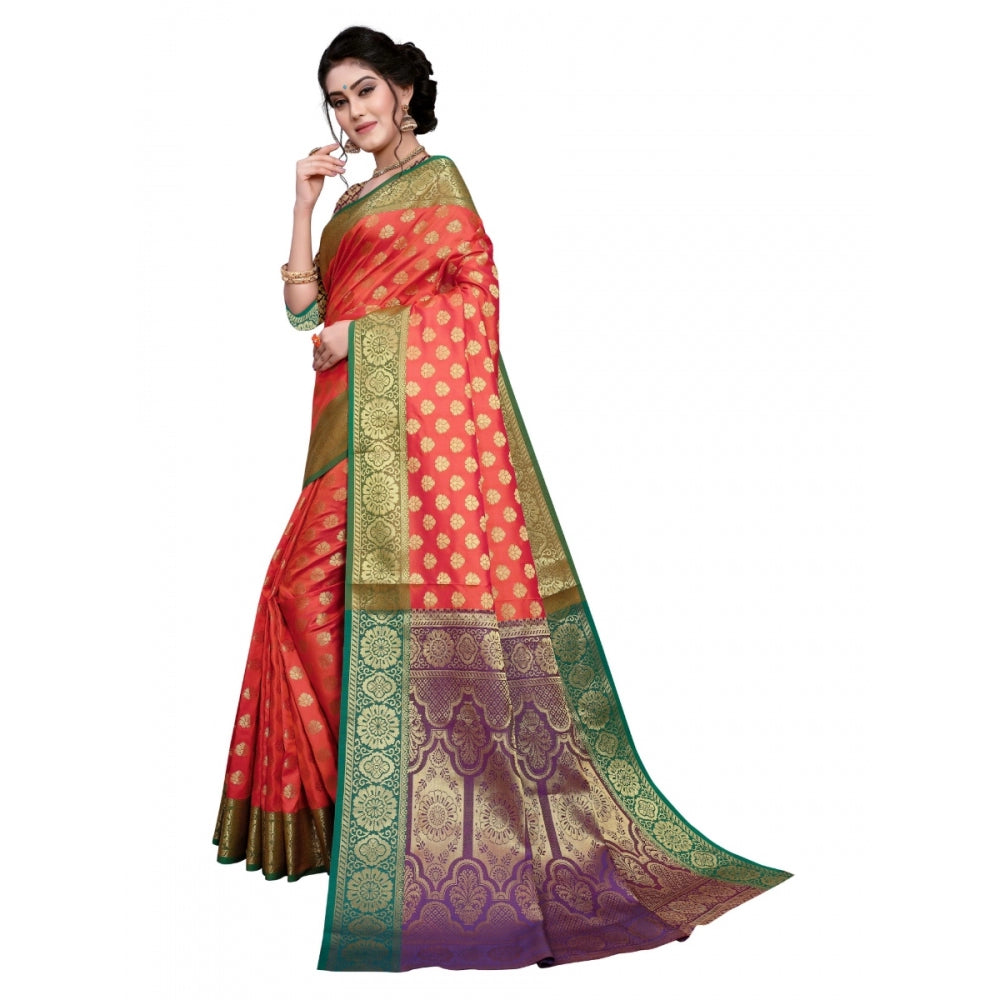 Wonderful Sana Silk Jacquard Saree With Blouse piece