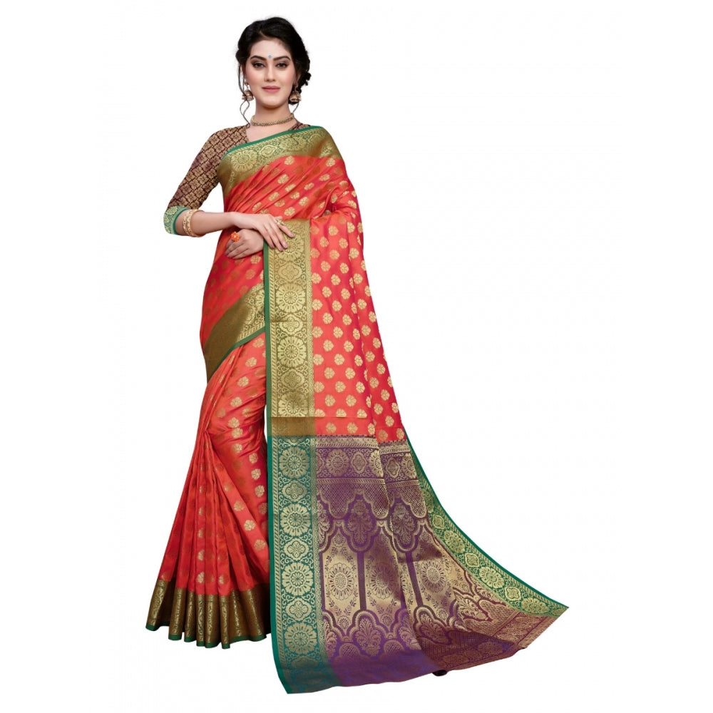 Wonderful Sana Silk Jacquard Saree With Blouse piece