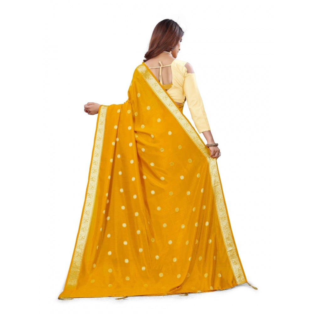 Wonderful Vichitra Silk Saree With Blouse piece