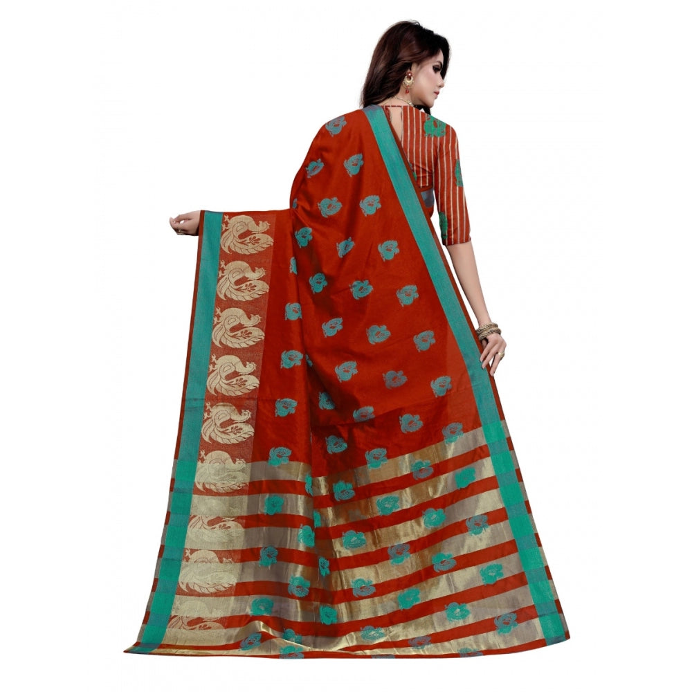 Wonderful Art Silk Jacqaurd Saree With Blouse piece