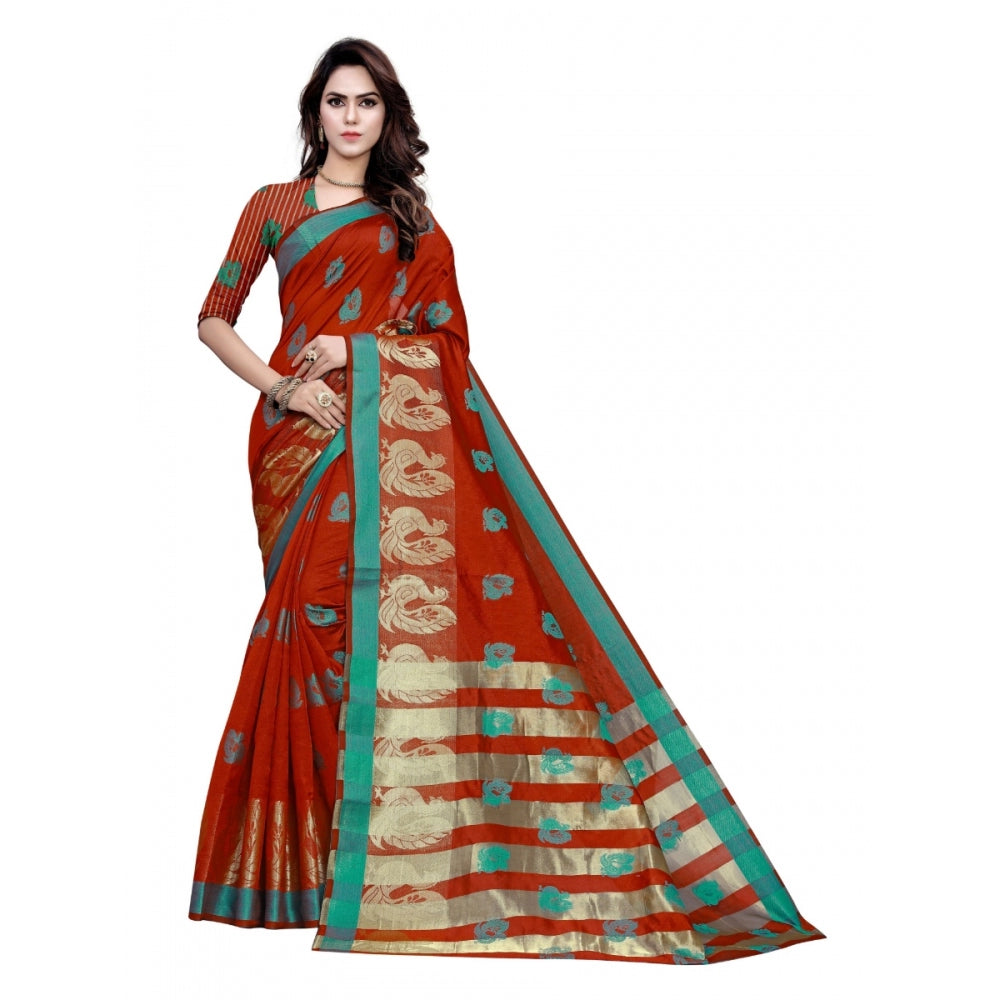 Wonderful Art Silk Jacqaurd Saree With Blouse piece