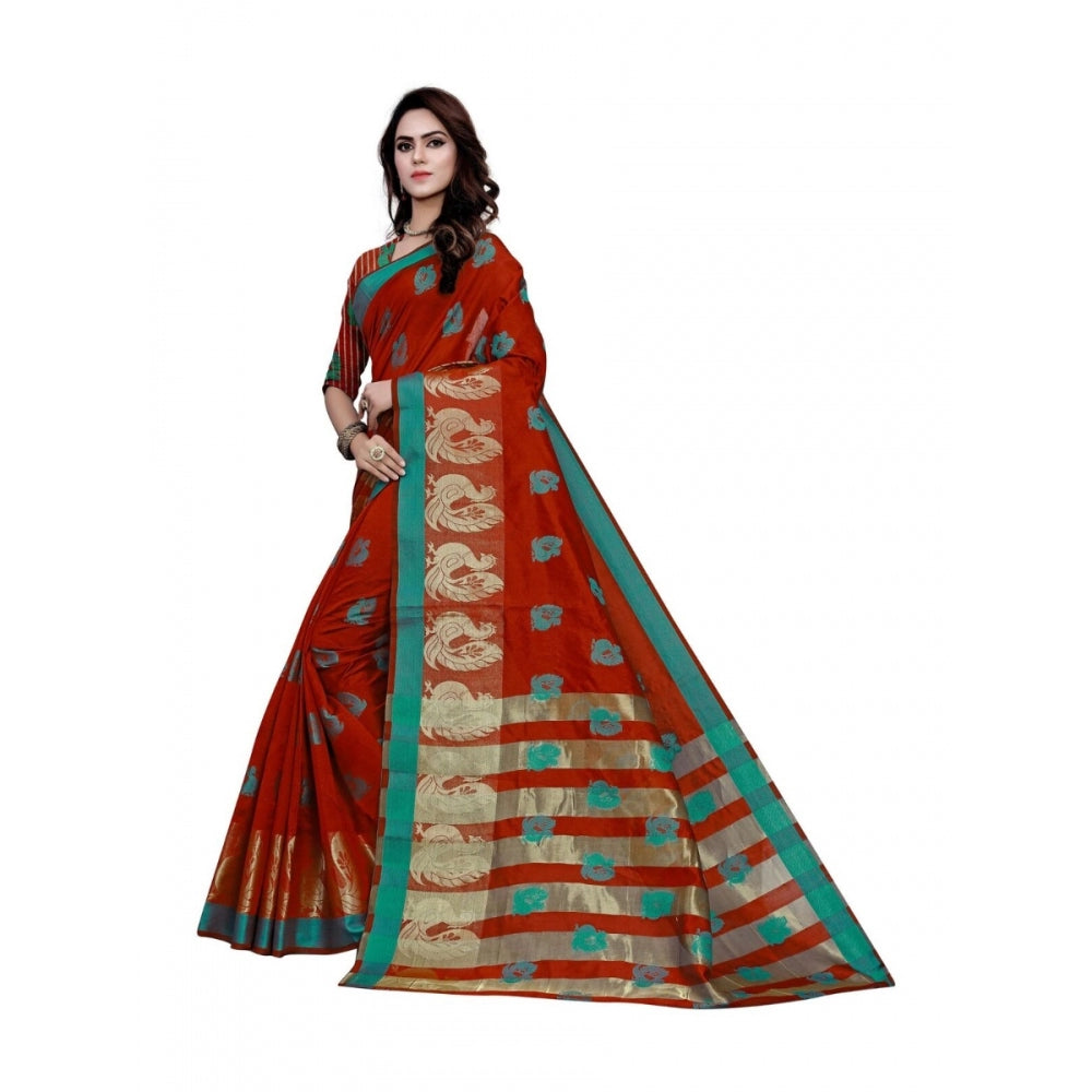 Wonderful Art Silk Jacqaurd Saree With Blouse piece