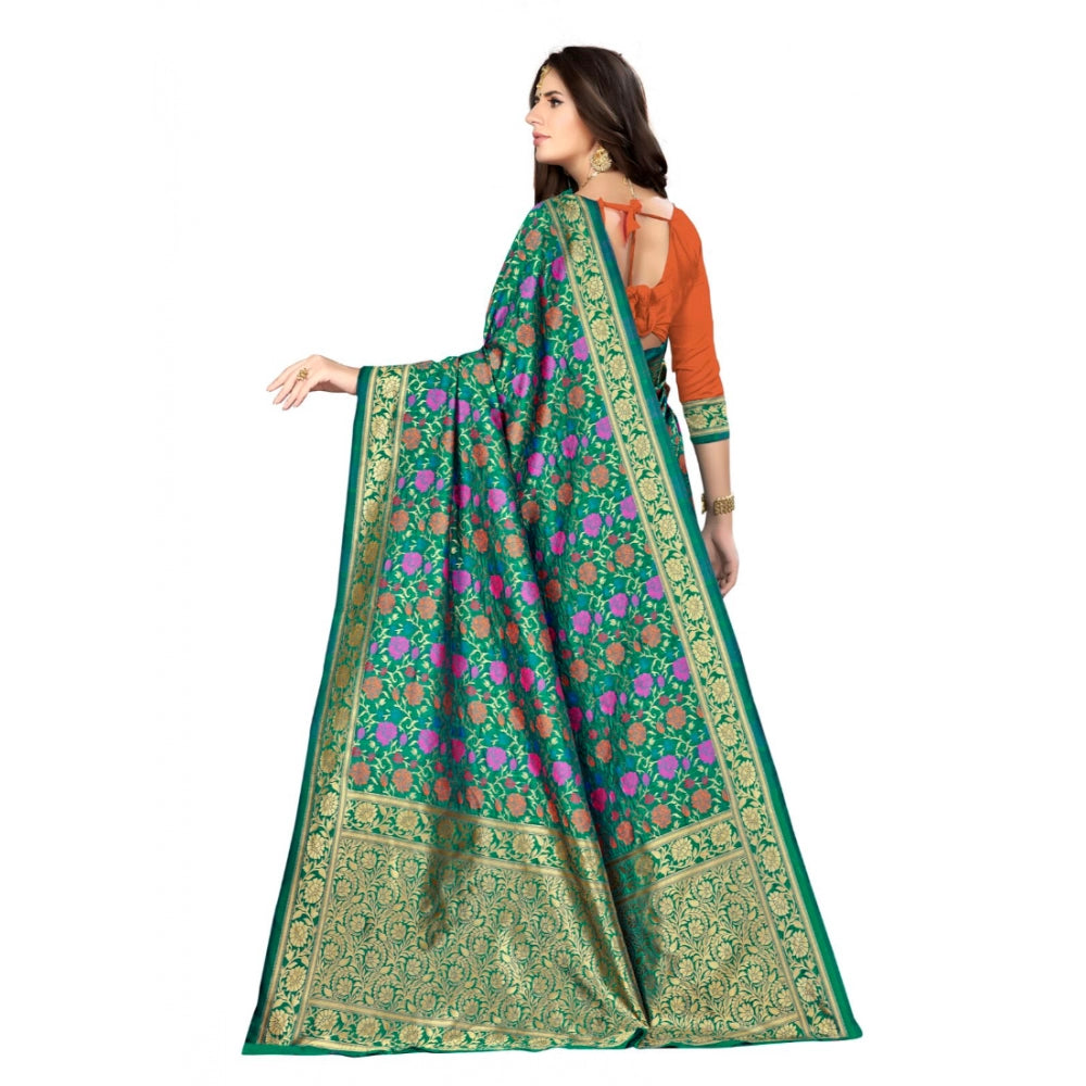 Trendy Banarasi silk Saree with Blouse piece