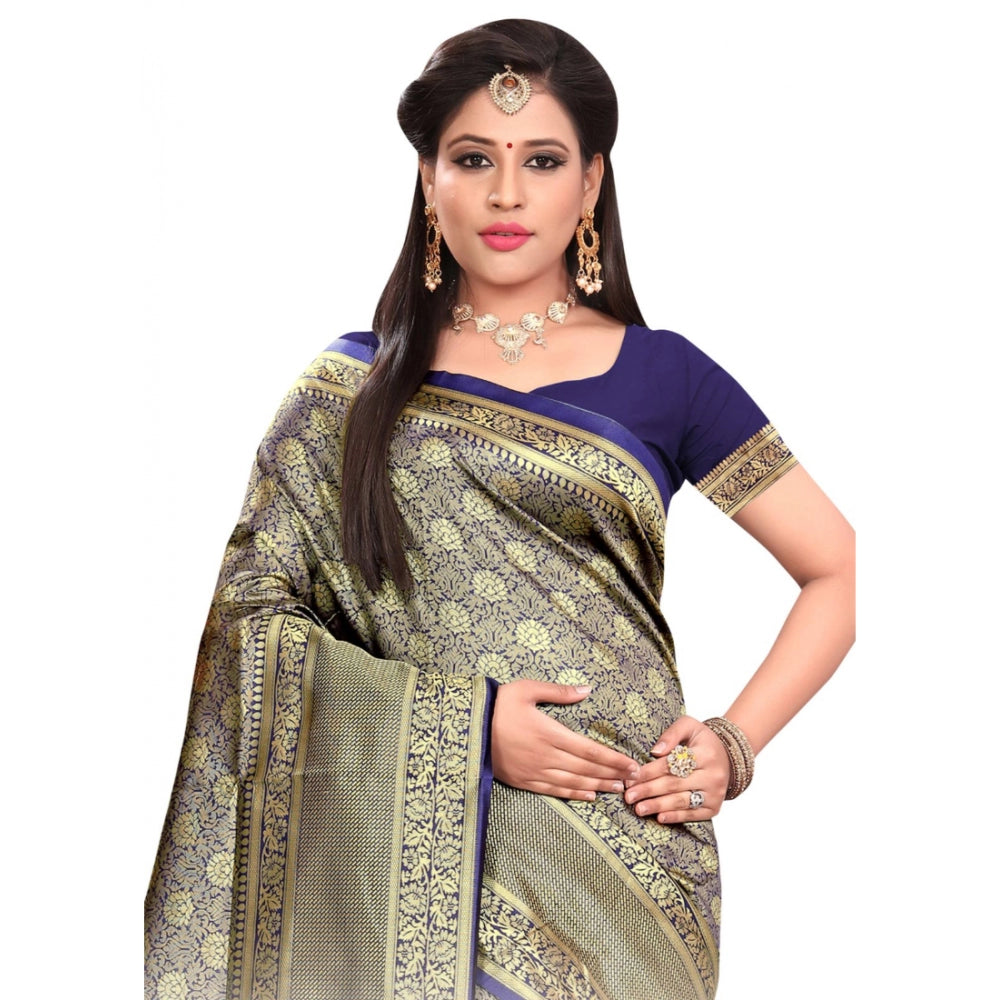 Trendy Banarasi silk Saree with Blouse piece