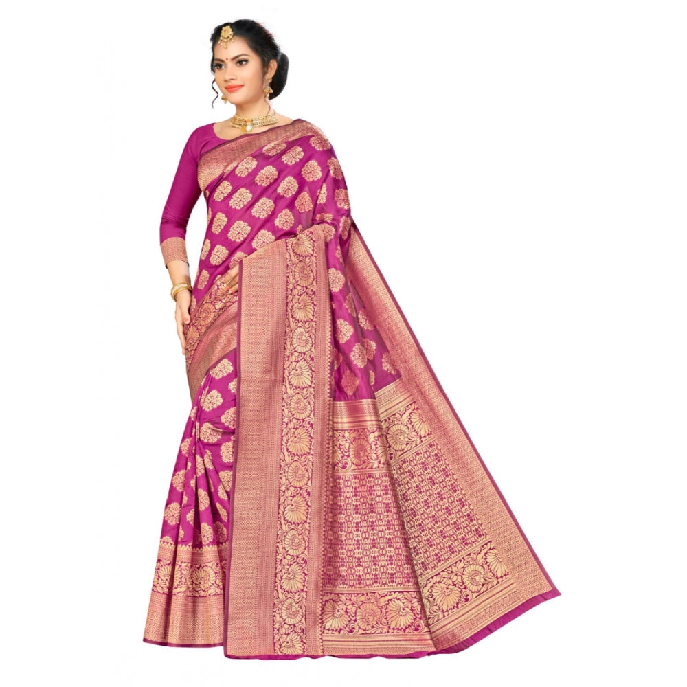 Trendy Banarasi silk Saree with Blouse piece