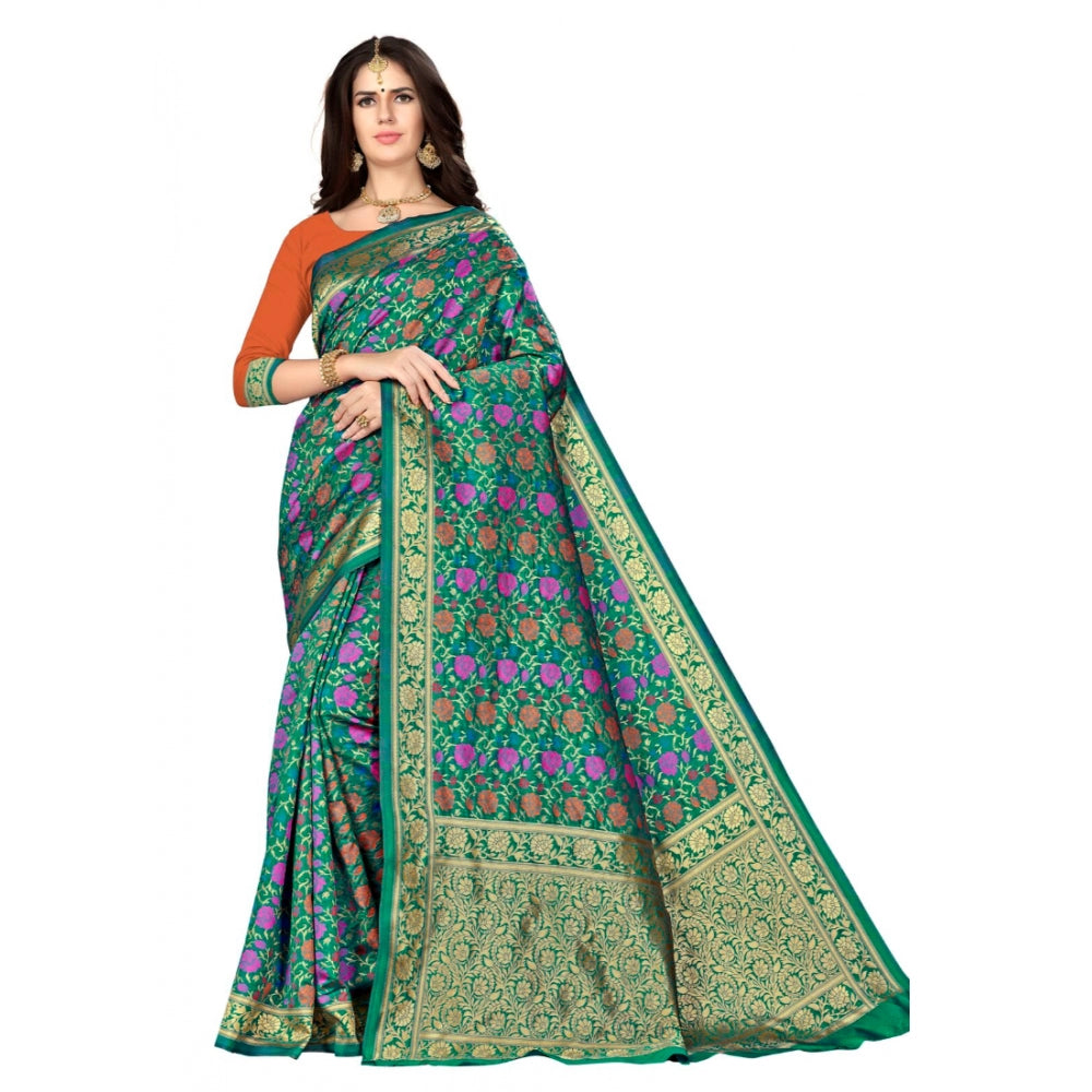 Trendy Banarasi silk Saree with Blouse piece