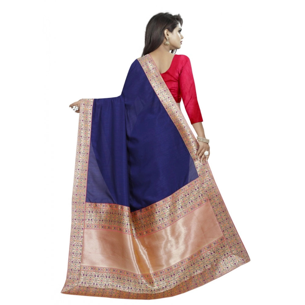 Trendy Vichitra Silk Saree with Blouse piece