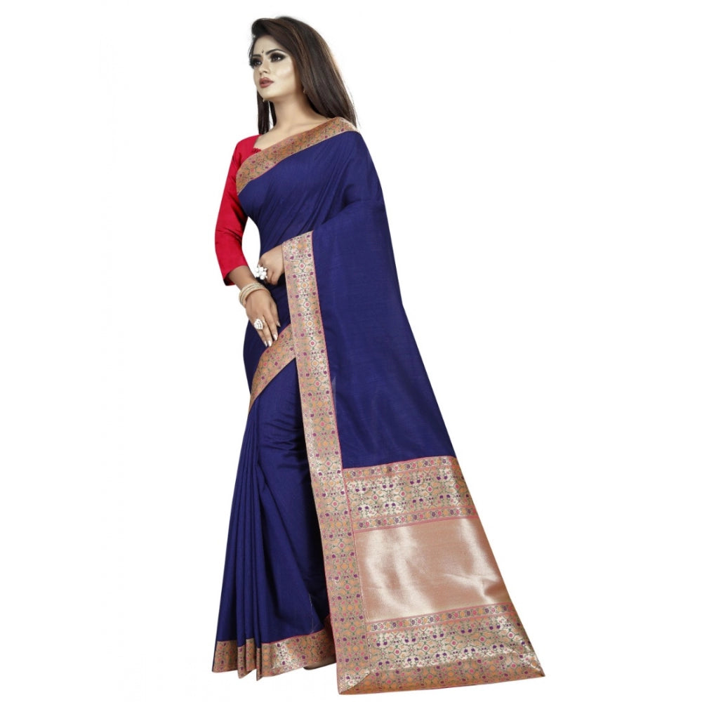 Trendy Vichitra Silk Saree with Blouse piece