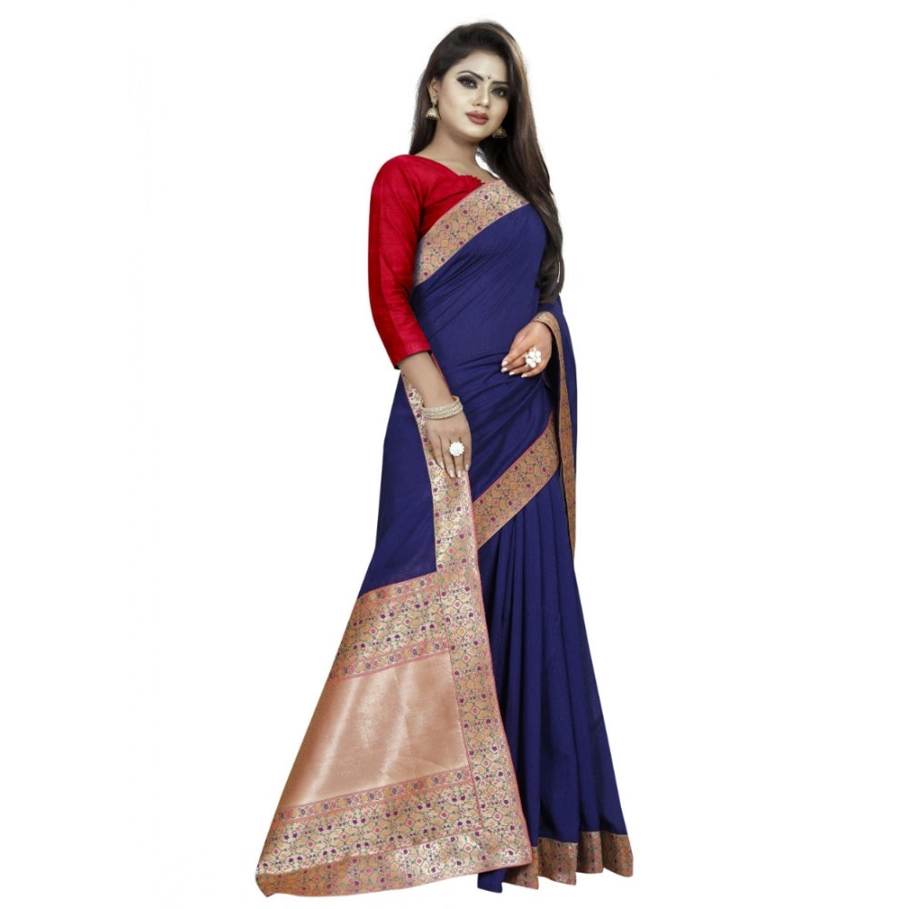 Trendy Vichitra Silk Saree with Blouse piece