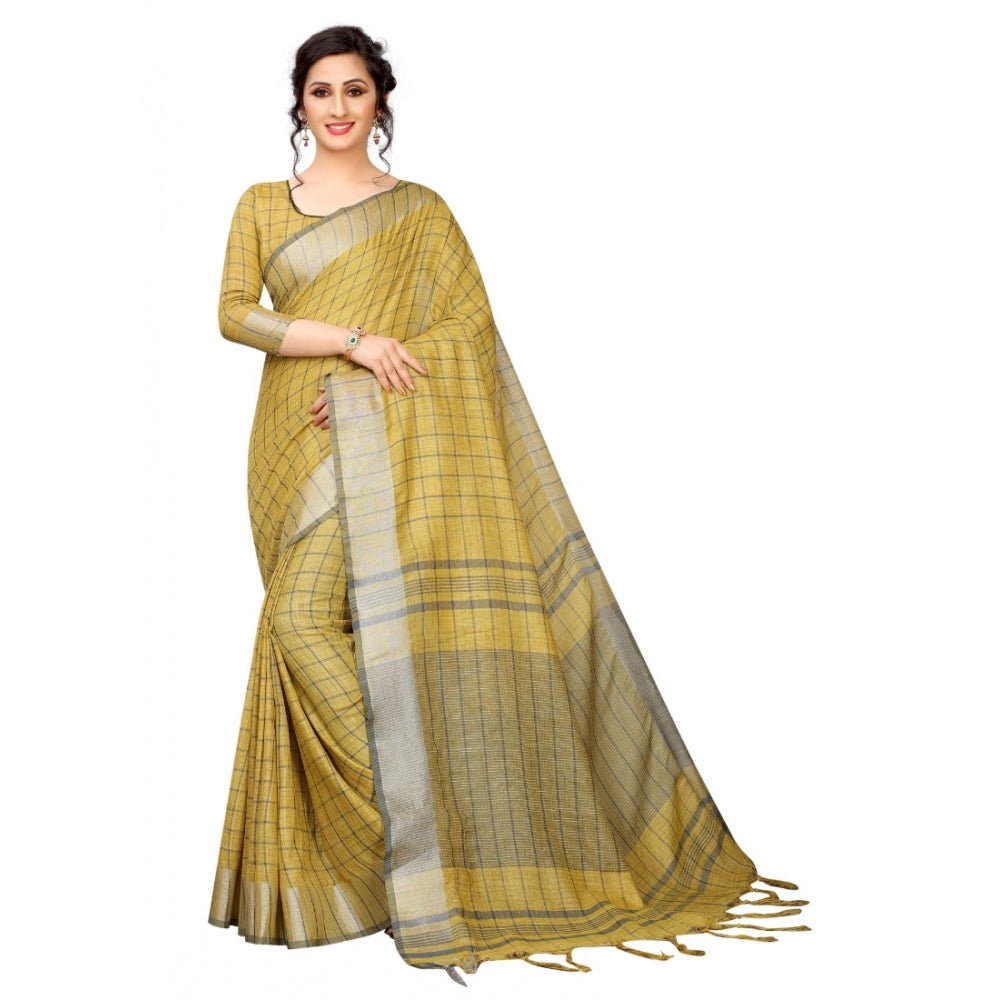 Pretty Linen Saree with Blouse