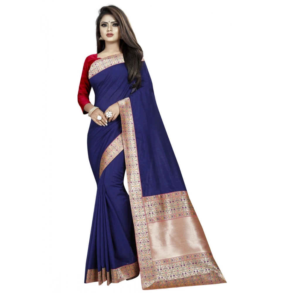 Trendy Vichitra Silk Saree with Blouse piece