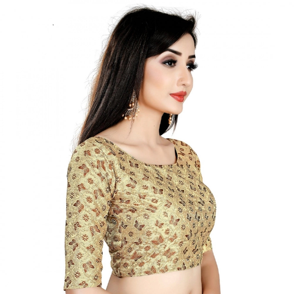 Wonderful Brocade Inner Cotton Full Stitched Padded Blouse