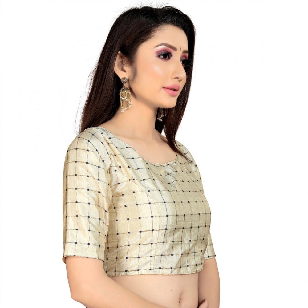 Wonderful Brocade Inner Cotton Full Stitched Padded Blouse