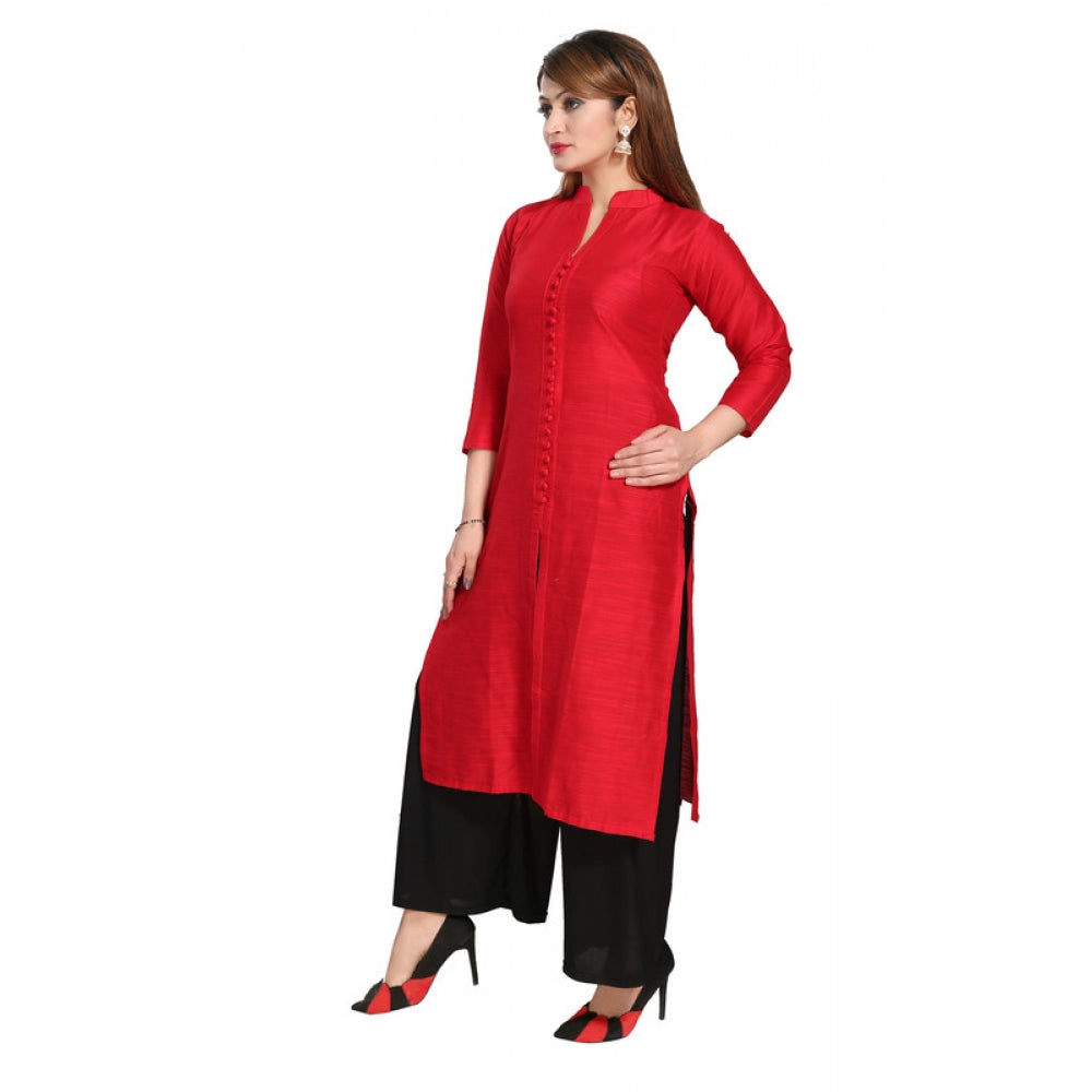 Snazzy Silk Self Pattern Straight Kurti