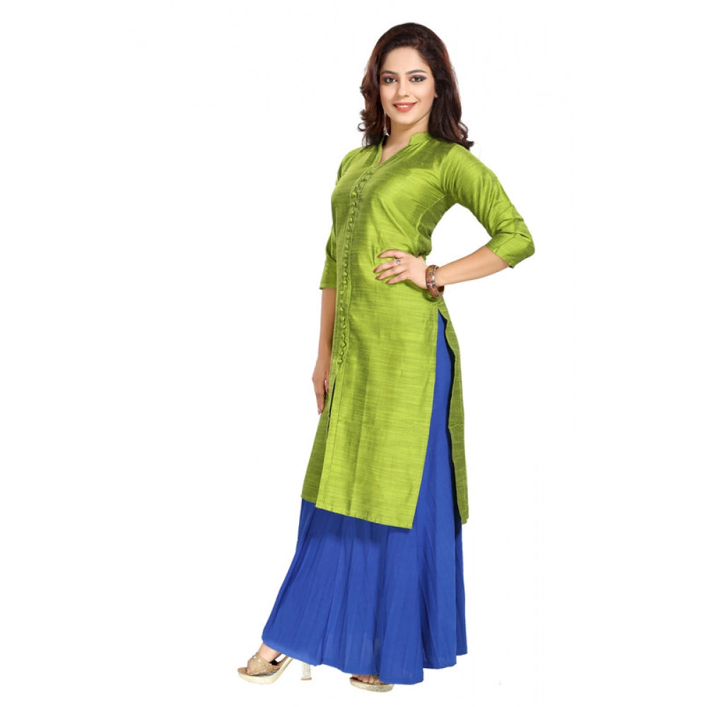 Snazzy Silk Self Pattern Straight Kurti