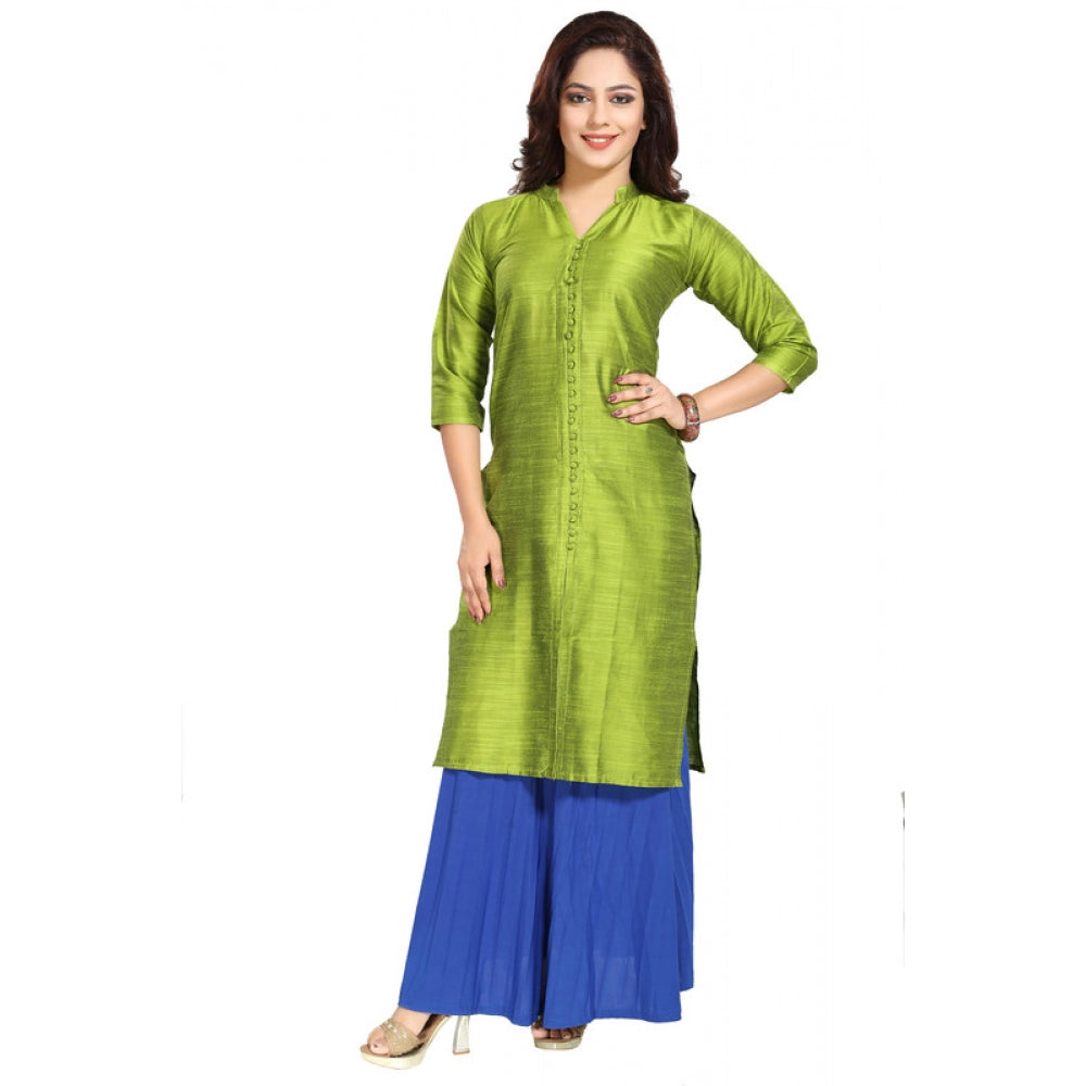 Snazzy Silk Self Pattern Straight Kurti