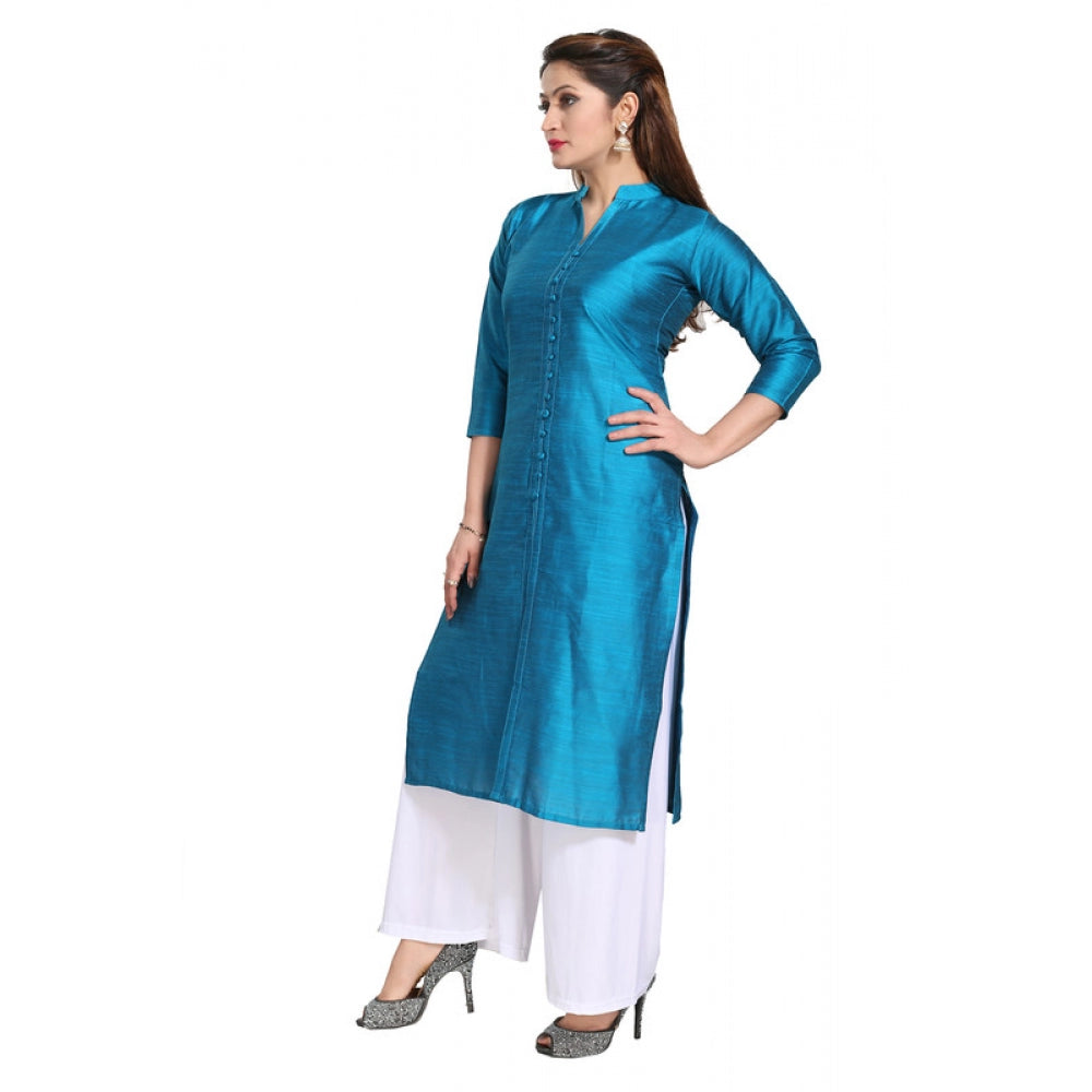 Snazzy Silk Self Pattern Straight Kurti