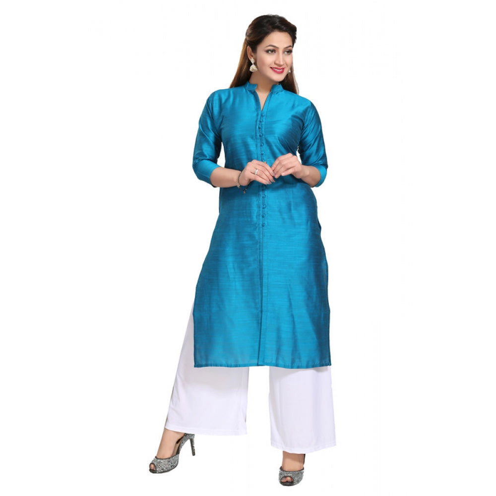 Snazzy Silk Self Pattern Straight Kurti