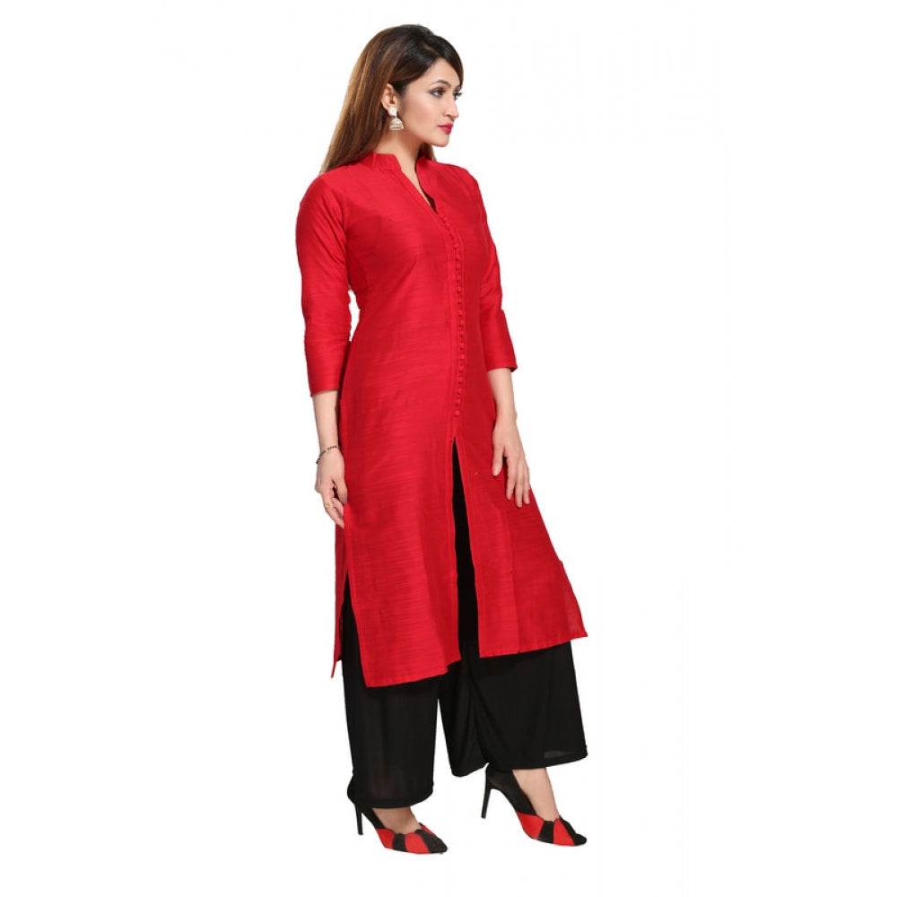 Snazzy Silk Self Pattern Straight Kurti